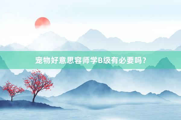 宠物好意思容师学B级有必要吗？